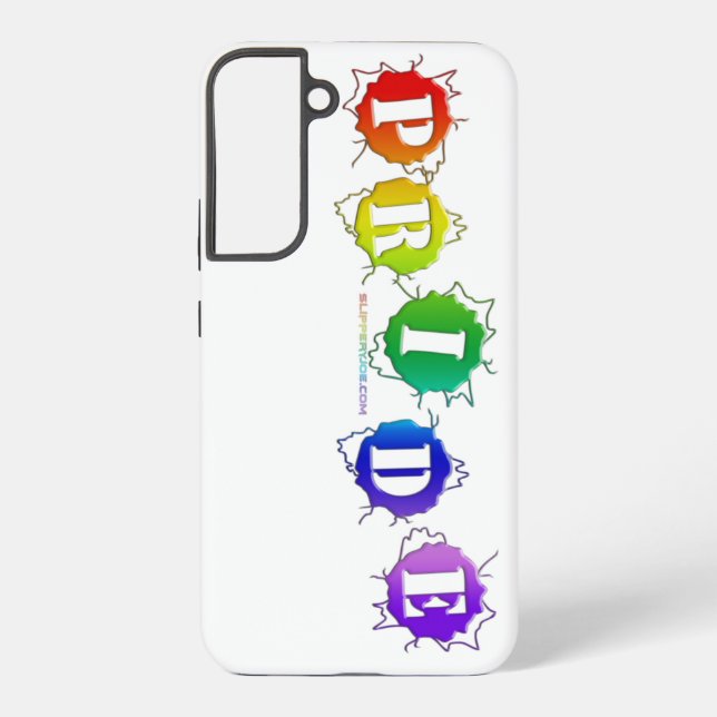 SlipperyJoe's rainbow coloured pride sign word thr Samsung Galaxy S22+ Case (Back)