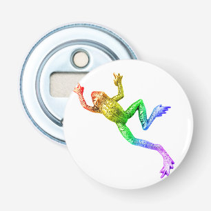 SlipperyJoe's rainbow gradient frog vibrant amphib Bottle Opener