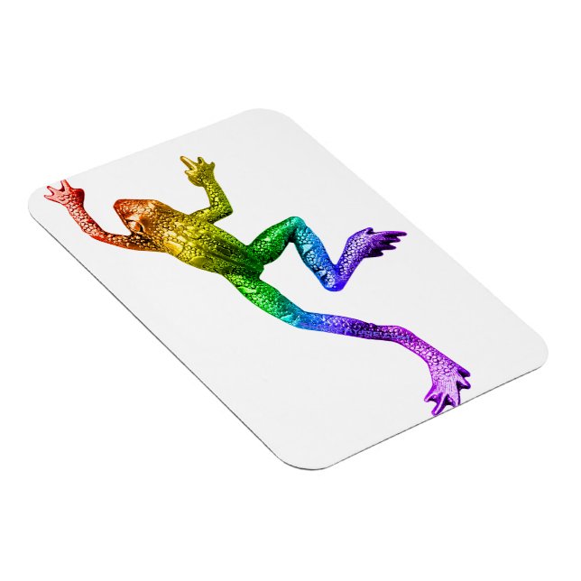 SlipperyJoe's rainbow gradient frog vibrant amphib Magnet (Right Side)