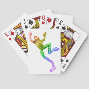 SlipperyJoe's rainbow gradient frog vibrant amphib Playing Cards