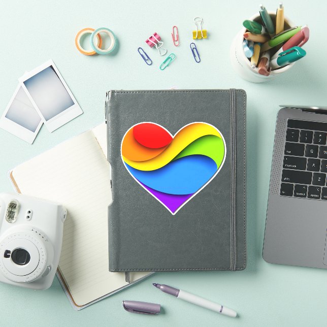 SlipperyJoe's rainbow layered heart shape red oran (iPad Cover)