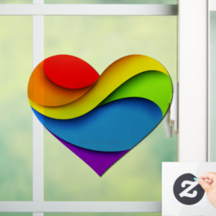 SlipperyJoe's rainbow layered heart shape red oran