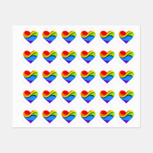 SlipperyJoe's rainbow layered heart shape red oran