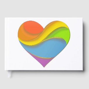 SlipperyJoe's rainbow layered heart shape red oran Guest Book