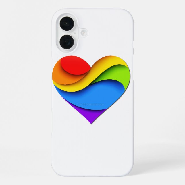 SlipperyJoe's rainbow layered heart shape red oran iPhone Case (Back)