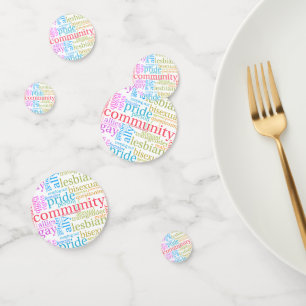 SlipperyJoe's rainbow LGBTQ+ community word cloud  Confetti