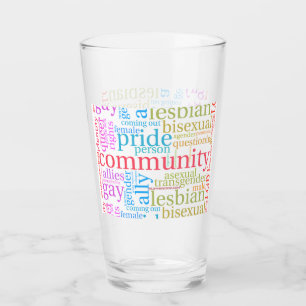 SlipperyJoe's rainbow LGBTQ+ community word cloud Glass