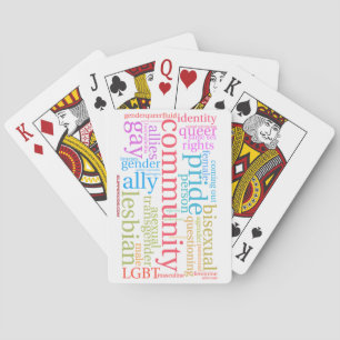 SlipperyJoe's rainbow LGBTQ+ community word cloud Playing Cards