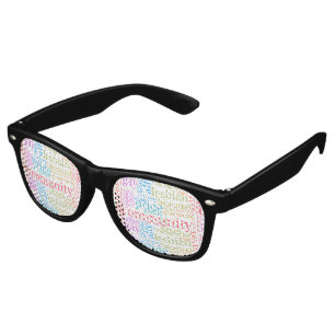 SlipperyJoe's rainbow LGBTQ+ community word cloud Retro Sunglasses