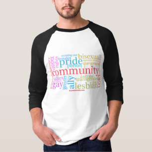 SlipperyJoe's rainbow LGBTQ+ community word cloud T-Shirt