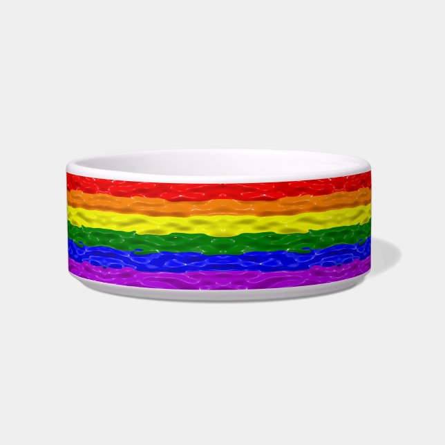 SlipperyJoe's rainbow pride colours glossy liquid  Bowl (Front)