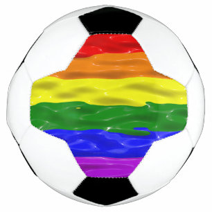 SlipperyJoe's rainbow pride colours glossy liquid  Soccer Ball