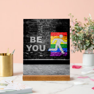 SlipperyJoe's rainbow pride colours panel urban st Acrylic Sign