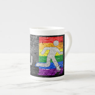SlipperyJoe's rainbow pride colours panel urban st Bone China Mug