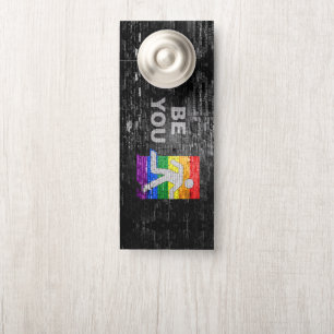 SlipperyJoe's rainbow pride colours panel urban st Door Hanger