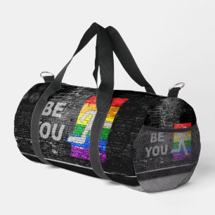 SlipperyJoe's rainbow pride colours panel urban st Duffle Bag