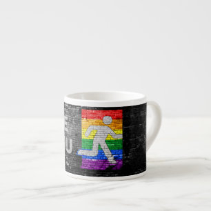 SlipperyJoe's rainbow pride colours panel urban st Espresso Cup