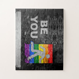 SlipperyJoe's rainbow pride colours panel urban st Jigsaw Puzzle
