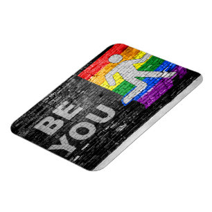 SlipperyJoe's rainbow pride colours panel urban st Magnet