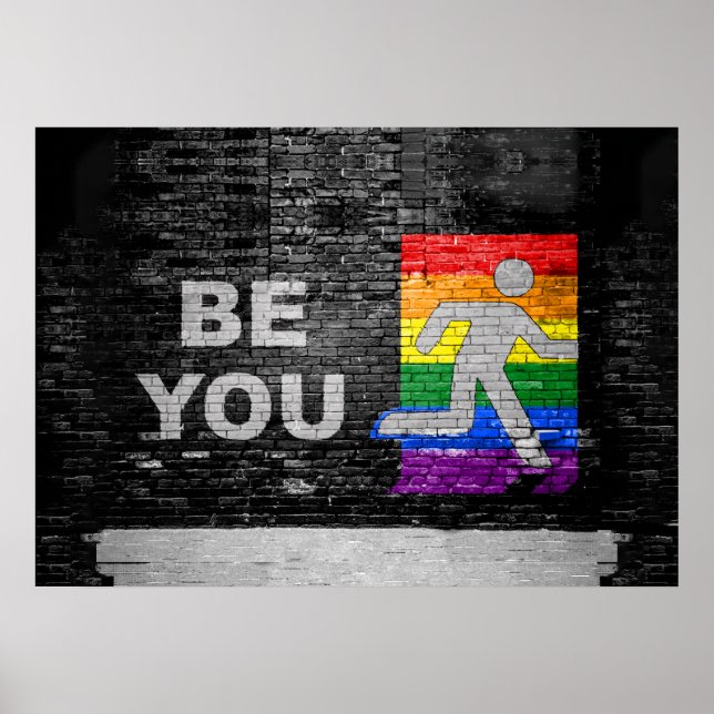 SlipperyJoe's rainbow pride colours panel urban st Poster (Front)