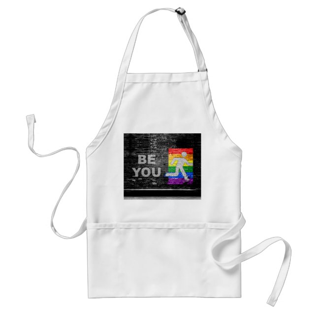 SlipperyJoe's rainbow pride colours panel urban st Standard Apron (Front)