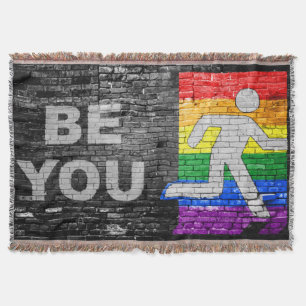 SlipperyJoe's rainbow pride colours panel urban st Throw Blanket