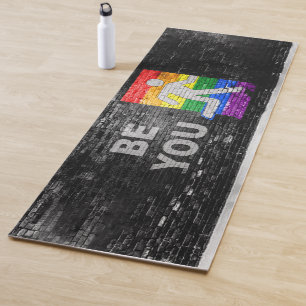 SlipperyJoe's rainbow pride colours panel urban st Yoga Mat
