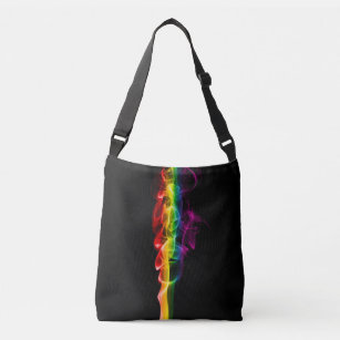 SlipperyJoe's Rainbow smoke vapour ripple rainbow  Crossbody Bag