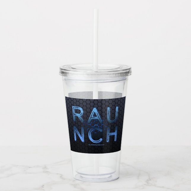 SlipperyJoe's raunch metallic large blue letters d Acrylic Tumbler (Front)