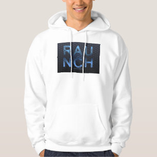 SlipperyJoe's raunch metallic large blue letters d Hoodie