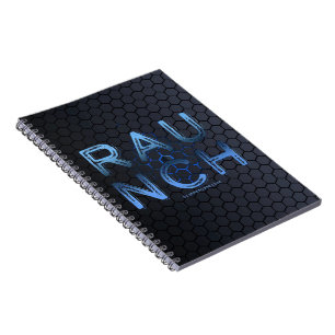 SlipperyJoe's raunch metallic large blue letters d Notebook