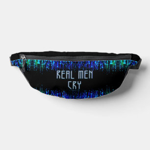 SlipperyJoe's real men cry tears emotions digital Bum Bags