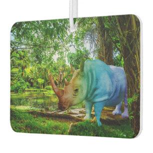 SlipperyJoe's rhinoceros lush tropical setting pri Car Air Freshener