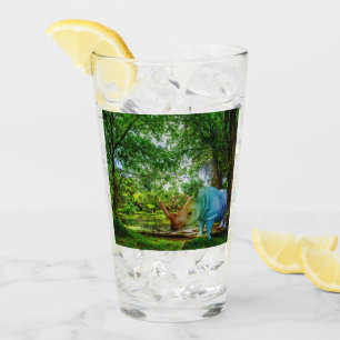 SlipperyJoe's rhinoceros lush tropical setting pri Glass