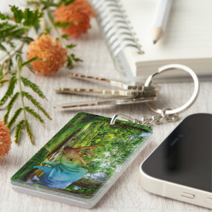 SlipperyJoe's rhinoceros lush tropical setting pri Key Ring