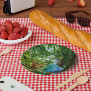 SlipperyJoe's rhinoceros lush tropical setting pri Paper Plate