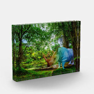SlipperyJoe's rhinoceros lush tropical setting pri Photo Block