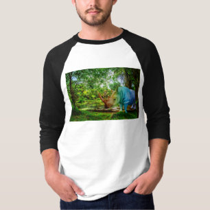 SlipperyJoe's rhinoceros lush tropical setting pri T-Shirt