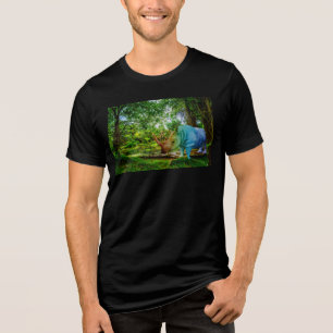 SlipperyJoe's rhinoceros lush tropical setting pri Tri-Blend Shirt