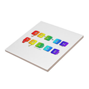 SlipperyJoe's rough trade queer pop typography sla Ceramic Tile