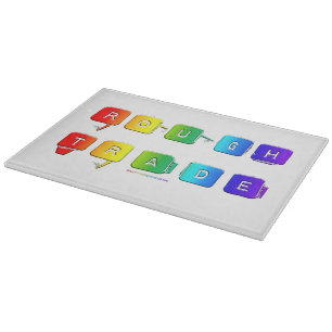 SlipperyJoe's rough trade queer pop typography sla Cutting Board