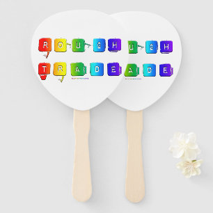 SlipperyJoe's rough trade queer pop typography sla Hand Fan