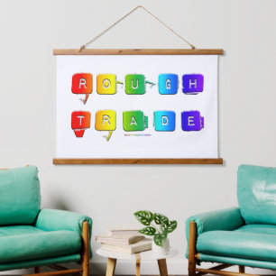 SlipperyJoe's rough trade queer pop typography sla Hanging Tapestry