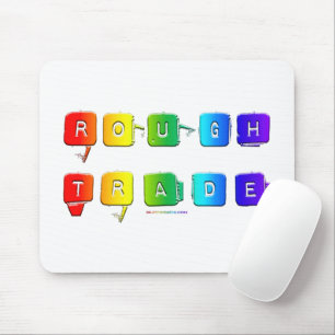 SlipperyJoe's rough trade queer pop typography sla Mouse Pad