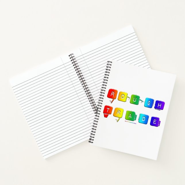 SlipperyJoe's rough trade queer pop typography sla Notebook (Inside)