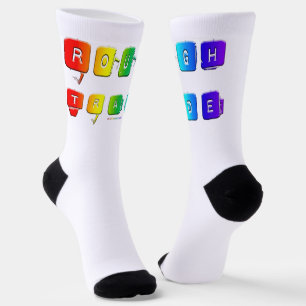 SlipperyJoe's rough trade queer pop typography sla Socks