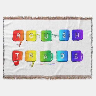 SlipperyJoe's rough trade queer pop typography sla Throw Blanket