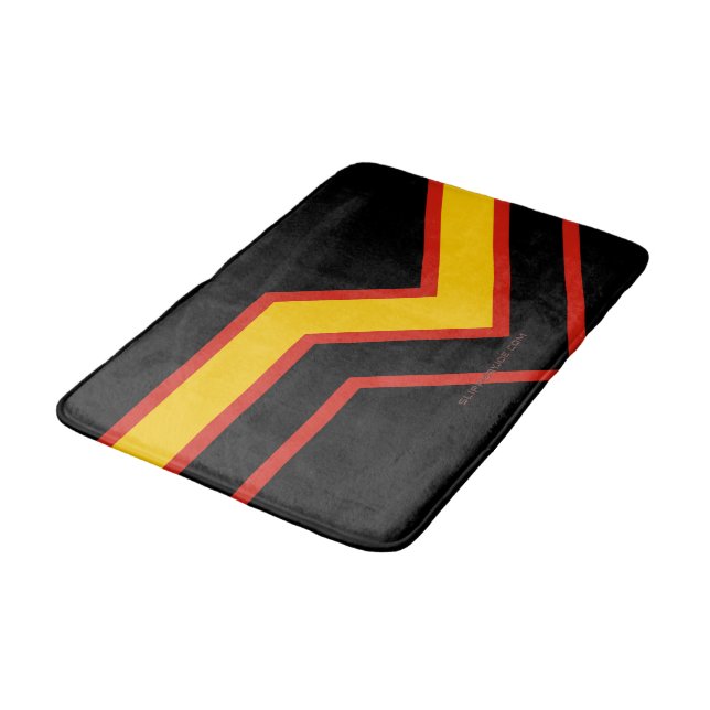 SlipperyJoe's rubber pride flag arrows chevrons st Bath Mat (Angled)