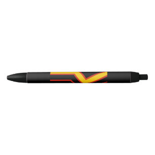 SlipperyJoe's rubber pride flag arrows chevrons st Black Ink Pen