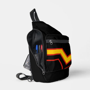 SlipperyJoe's rubber pride flag arrows chevrons st Sling Bag